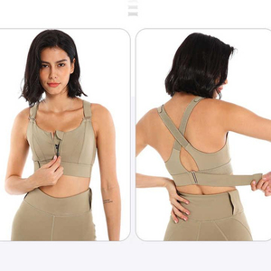 Soutiens-gorge de sport à fermeture éclair frontale à fort impact, personnalisables, MOQ faible, qualité supérieure, pour femmes, fitness, grandes tailles, vêtements de sport 2026 - Product Image 6