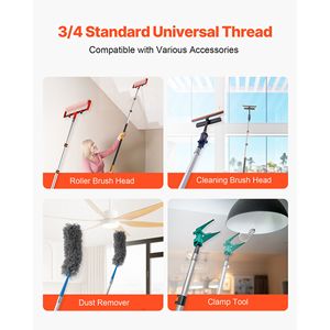 Asta Telescopica Estensibile 3.8-12 FT in Lega di Alluminio Robusta, Multiuso, con Blocco a Scatto, Asta per Pittura con Impugnatura a D - Product Image 6