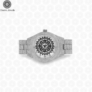 Reloj de Lujo para Mujer Charm Jewells, de Acero Inoxidable, Forma Tonneau, Movimiento de Cuarzo Analógico, Cristal de Zafiro, Esfera de 38 mm, Bisel con Diamantes - Product Image 5