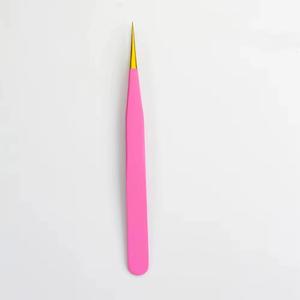 Juego de Pinzas de Precisión para Pestañas de Color Rosa, Punta Suave de Acero Inoxidable para Extensión de Pestañas - Product Image 3
