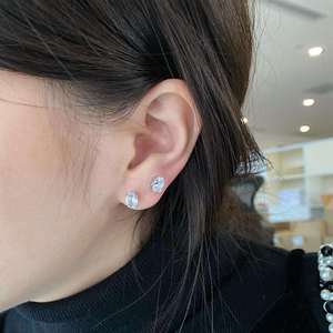 Boucles d'oreilles solitaires ovales en or 14 carats avec diamants de laboratoire certifiés IGI pour femmes, bijoux de luxe - Product Image 4