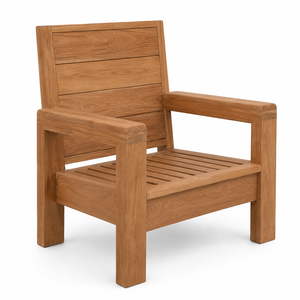 Chaise de jardin en teck massif de style européen - Utilisation sur balcon et terrasse, imperméable et durable - Product Image 3