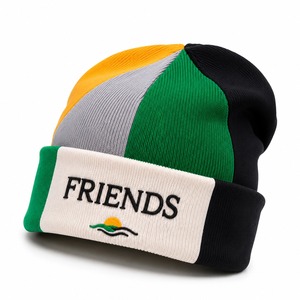 Bonnet Color Block avec Logo Brodé en 3D Unisexe Décontracté Hiver Écologique Léger 54-56CM Bonnet Tricoté Adulte - Product Image 2