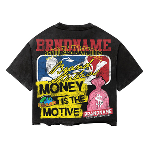 T-shirt personnalisé avec impression DTG grand format pour homme, streetwear, t-shirt personnalisé de haute qualité, impression DTF sur toute la surface, coupe ample, graphismes, ourlet brut - Product Image 4