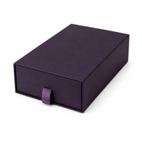 Boîte cadeau magnétique personnalisée en papier rigide, couleur prune foncée, avec ruban de fermeture, pour cosmétiques, vente en gros
