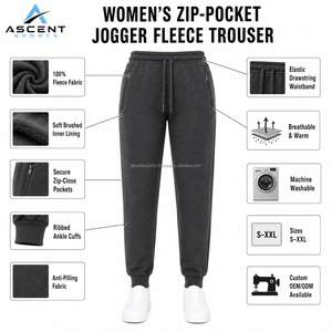 Women's Cotton Blend Fleece Sweatpants Mid Waist Jogger <b>Trousers</b> Casual Sports Pants OEM ODM Private Label Wholesale - Product Image 6