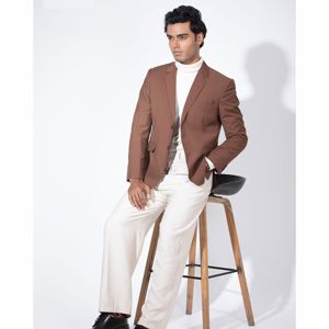 Chaqueta de Traje Slim de Doble Botonadura para Hombre, Personalizada con Logotipo, de Poliéster, Informal, para Oficina, Boda, Manga Larga - Product Image 6