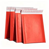 Sobres de Burbuja Rojos Ecológicos para Envío y Embalaje, Sobres de Papel Kraft Rojos con Burbujas, Tamaño Personalizado