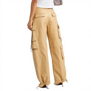<b>Men</b> High Waist Cargo <b>Pants</b> Polyester Stone Wash Multiple Pockets Zipper Fly Casual Style Breathable Midweight Spring Wear - Product Image 6