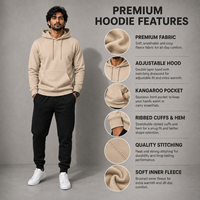 Sweat à capuche en polaire premium pour homme, couleur unie, poche kangourou, coupe décontractée, vêtement d'hiver respirant, écologique, personnalisable