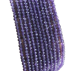 Collar de piedras preciosas de amatista azul Natural, cuentas facetadas, cadena de 12" - Product Image 1