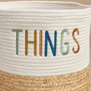 Cesta redonda de jacinto de agua combinada con tela de algodón. Cesta de almacenamiento hecha a mano. Venta al por mayor. Ecológica. Hecho en Vietnam. - Product Image 4