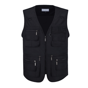 Gilet en jean pour homme avec plusieurs poches, style utilitaire, veste sans manches en jean, gilet de voyage en plein air, tissu en coton durable - Product Image 3