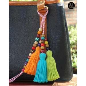 Colgante de Borla Premium para Bolsos, Adorno de Cuero Suave con Flecos, Llavero para Mujer, Elegante Decoración para Carteras, Regalo - Product Image 3