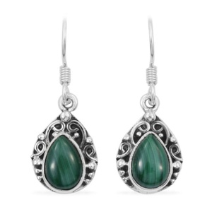 Pendientes de Piedra de Malaquita Natural, Hechos a Mano, de Plata de Ley, Joyería Boho, Pendientes Colgantes de Piedra Verde, Regalo - Product Image 1