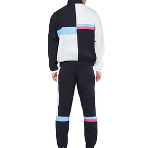 Survêtement Homme Color Block avec Fermeture Éclair Intégrale, Col Montant, Style Sportif, 100% Polyester, Idéal pour l'Automne - Product Image 2
