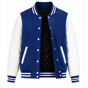 Blousons universitaires pour hommes à col montant, personnalisables avec logo, en laine 100% respirante et écologique, pour la mode hivernale – Vente en gros OEM - Product Image 5