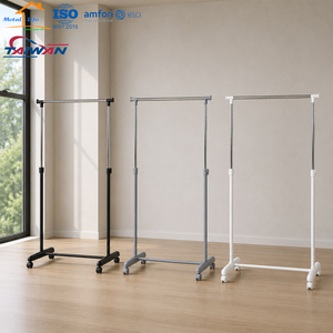 Perchero de Metal de Una Barra de Alta Calidad Hecho en Taiwán, Ajustable en Altura, Ahorra Espacio para Uso Doméstico - Product Image 2