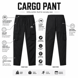 2026 Trending Men's Casual <b>Cargo</b> Pants Lightweight Multi-Pocket Outdoor Tactical Trousers Streetwear Joggers Elastic Waistband - Product Image 5