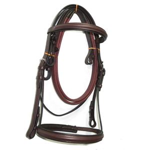 Brida de caballo ecuestre personalizable de alta calidad superventas, forro acolchado suave elevado de cuero genuino, diseño liso - Product Image 1