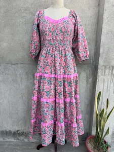 Robe en coton décontractée grande taille pour femmes pour l'été Robe de printemps à manches longues avec décoration brodée - Product Image 6