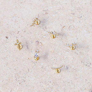 Pendientes de Oro Sólido de 14k con Diamante Cultivado en Laboratorio, Corte Marquesa, Joyería Fina, Piercing con Diamante de Laboratorio para Mujer, Joyería con Diamantes Cultivados en Laboratorio - Product Image 3