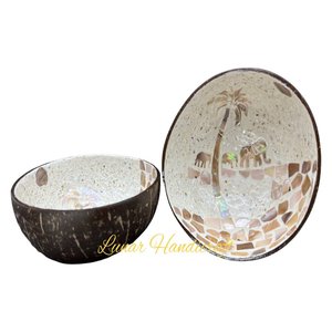 Bol de noix de coco laqué coloré personnalisé Offre Spéciale fabriqué à la main Style de conception classique Vietnam idéal pour mélanger les aliments Premium - Product Image 4