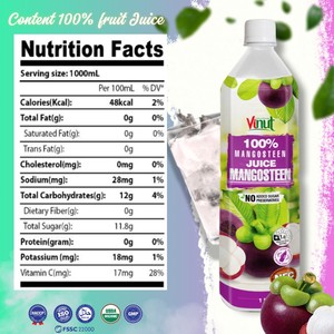 OEM ODM Marca Privada 100% Jugo de Mangostán NFC 1L Botella PET Bebidas de Jugo de Fruta Natural Puro Venta al por Mayor Bebida de Vietnam - Product Image 2