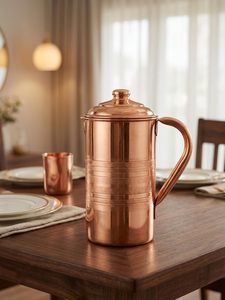 Antique Style Brass Water <b>Jug</b> with Hammered Finish <b>Thermal</b> Insulation 6-12 Hours Eco-Friendly Camping Use - Product Image 6