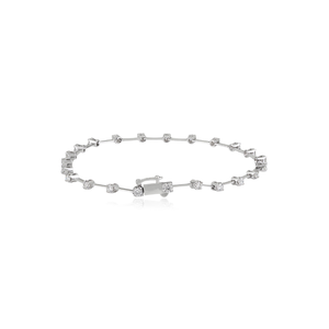 Hot Selling Products Round Brilliant Cut Diamond Spaced-Out Sleek Tennis Bracelet Sparkle Jewelry 14K Original White <b>Gold</b> - Product Image 5