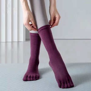 Calcetines de Yoga y Pilates Antideslizantes para Mujer, Tejidos con 5 Dedos, de Algodón Peinado, Sin Costuras, Transpirables y de Secado Rápido, Venta al Por Mayor - Product Image 3