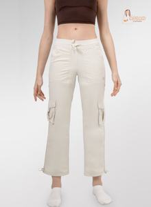 Pantalon cargo décontracté streetwear pour femme avec logo personnalisé, poches latérales, vêtements de sport d'extérieur, toile 100 % coton de haute qualité - Product Image 2