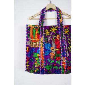 Bolso de Mano de Algodón con Estampado Floral para Mujer, Bolso de Hombro Hecho a Mano con Cierre Abierto y Dos Asas, Bolso de Viaje, Compras y Fin de Semana - Product Image 3