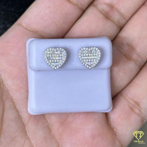 Femmes coeur Baguette coupe laboratoire cultivé diamant Look boucles d'oreilles en ette boucles d'oreilles pour bijoux de mariage - Product Image 2