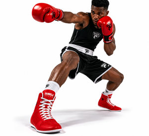 Bottes de boxe personnalisées Dumela en cuir rouge, toutes saisons, durables, écologiques, avec logo personnalisé, confortables, respirantes, ensembles de boxe - Product Image 5