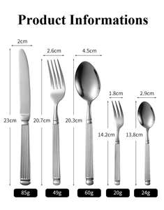 Restaurant Grade Sustainable Stainless Steel Cutlery Set | Reusable Durable <b>Flatware</b> for Heavy Daily Commercial & Party Use - Product Image 5