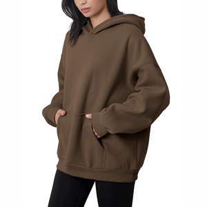 Sweat-shirt à capuche pour femme en coton 100% de luxe, style streetwear, coupe oversize, avec logo brodé sur le devant, anti-plis et respirant - Product Image 4