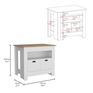 Isola da Cucina Arlet con Due Ante e Ripiani, Funzionale ed Elegante, Isole e Carrelli da Cucina - Product Image 3