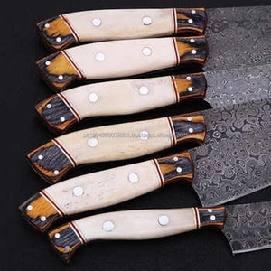 Ensemble de 5 couteaux de chef de style japonais en acier Damas et bois de rose, écologiques, professionnels, pour la découpe des fruits - Vente chaude - Product Image 4