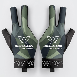 Gants de billard personnalisés avec logo, en maille respirante, à trois doigts, pour une action de queue fluide, ajustables, légers, pour l'intérieur - Product Image 1