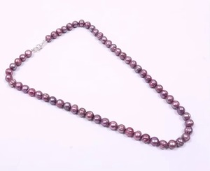 Collier ras du cou rond en perles d'eau douce violettes naturelles, 8MM, collier en perles d'eau douce authentiques, bijoux de mode pour femmes - Product Image 5