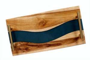 ถาดไม้เคลือบอีพ็อกซี่เรซิ่นทำมือจากโรงงานโดยตรง สำหรับใช้ในครัวเรือนและรับประทานอาหาร ราคาสมเหตุสมผล - Product Image 3