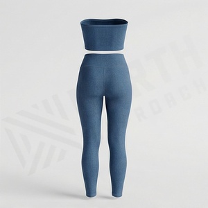 Ensemble de yoga pour femmes, vêtements de fitness, soutien-gorge de sport, leggings, vêtements de sport sans couture, vêtements de sport athlétiques, vêtements d'entraînement, vêtements de sport pour la gym, t-shirt - Product Image 2
