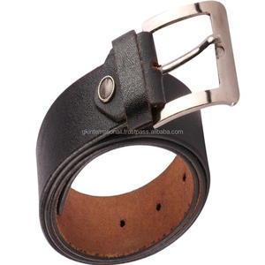 <b>Men's</b> Fashionable Black and <b>Brown</b> Full Grain Cowhide leather casual <b>belt</b> for <b>men</b> and women with nickel plated brass buckle - Product Image 3