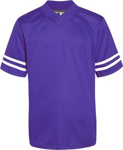 Maillot de football violet à col en V et manches courtes, uniforme respirant en polyester unisexe pour adulte - Product Image 1