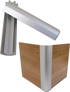 Perfil de Esquina de Aluminio CNW, Aleación de Aluminio Plateado Anodizado T3~T8, Longitud 100 cm para Paneles/Tableros de 19 mm - Product Image 4