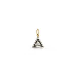 Colgantes de Diamante Triangulares de Oro Sólido 14K 18K con Corte Trillón, Diamantes Cultivados en Laboratorio, Negros, Geométricos, Engastados en Pavé, para Uso Diario, con un Encanto Único - Product Image 4
