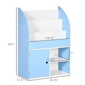 Blu Freestanding per bambini libreria per bambini e giocattolo organizzatore armadietto per libri vestiti e giocattoli - Product Image 3