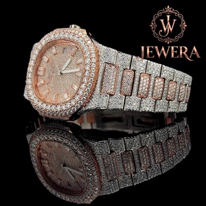 Reloj de Diamantes de Acero Inoxidable de Diseño Mossinate con Funciones de Cronógrafo, Elegante Accesorio para Eventos Empresariales, Nocturnos y Diarios - Product Image 2