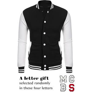 Veste universitaire en chenille pour homme, mélange polyester et laine, lettres brodées, appliqué, style classique, boutons pression, style baseball. - Product Image 5